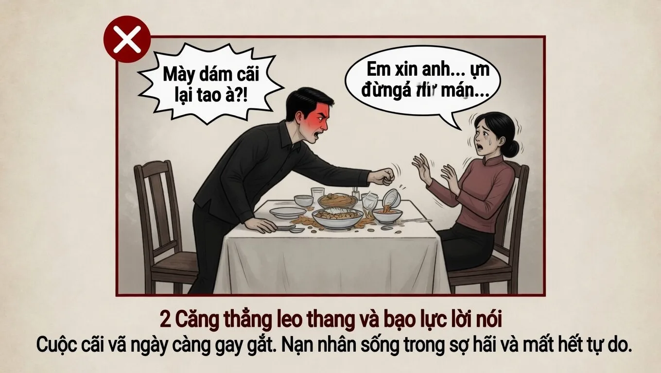 chồng có xu hướng bạo lực gia đình