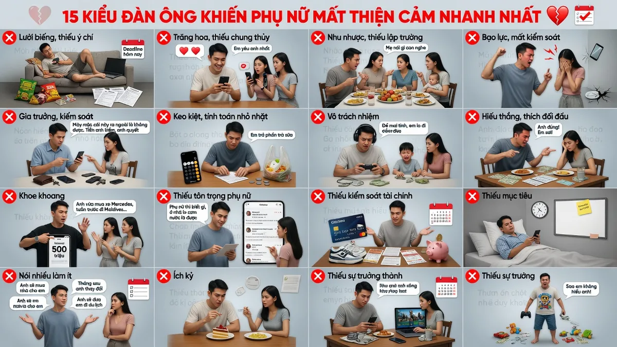 15 Kiểu Đàn Ông Mà Phụ Nữ Ghét Nhất Hiện Nay